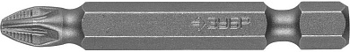 Биты ЗУБР "МАСТЕР" кованые, хромомолибденовая сталь, тип хвостовика E 1/4", PZ2, 50мм, 2шт