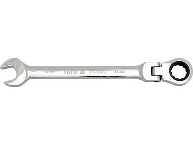 Ключ рожково-накидной с трещоткой,шарнирный 14 мм (YT-1680) YATO