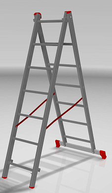 Лестница алюминиевая 2-х секц. NV1220 (7 ступ. 188/318см, 5.3кг) Новая Высота