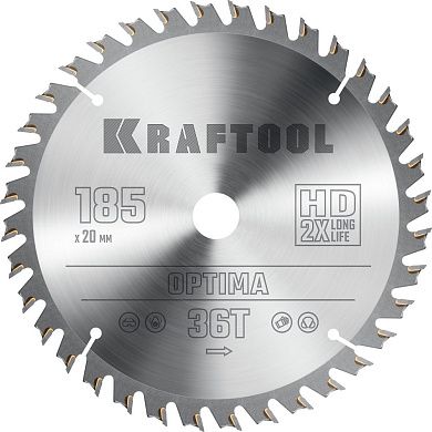 Диск пильный 185х20х36Т по дереву "Optima" (36951-185-20) KRAFTOOL