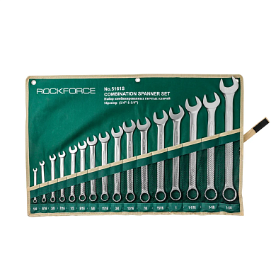 Набор ключей комбинированных дюймовых 16пр. 1/4"-1 1/4" (RF-5161S) RockFORCE