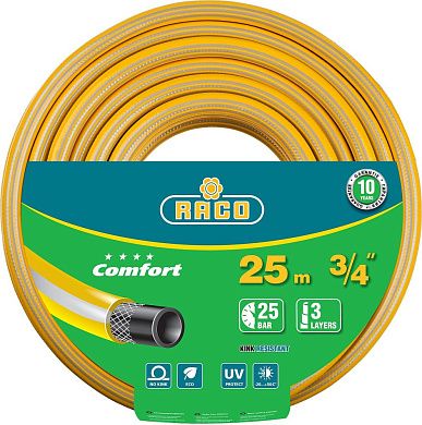 Шланг COMFORT поливочный, 25атм., армированный, 3-х слойный, 3/4"х25м (40303-3/4-25_z01) RACO