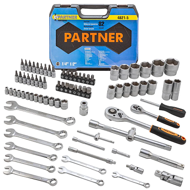 Набор инструментов 82пр. 1/4", 1/2" (6гр.)(4-32мм)(PA-4821-5) Partner
