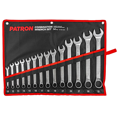 Набор ключей комбинированных 14 пр.10-32мм, на полотне (P-5141(5141P)) PATRON