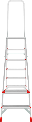 Лестница-стремянка алюм. профес. с площадкой NV3130 (6 ступ. 131/206см, 7.7кг) Новая высота