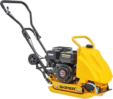 Виброплита SKIPER C90L-WM (LС200F, 6.5л.с., плита 54х42см., 15кН, 25м/мин, рез. коврик, колёса), SKI