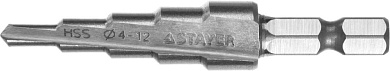 Сверло STAYER "MASTER" ступенчатое по сталям и цвет.мет., сталь HSS, d=4-12мм,5ступ.d 4-6-8-10-12,L-