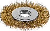 Щетка дисковая для УШМ, витая стальная латунированная проволока 0,3 мм, d=125 мм (35141-125) MIRAX