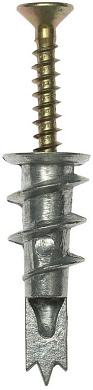 Дюбель металлический со сверлом тип "Дрива" для гипсокартона 33 мм, 3шт. (4-301286) ЗУБР