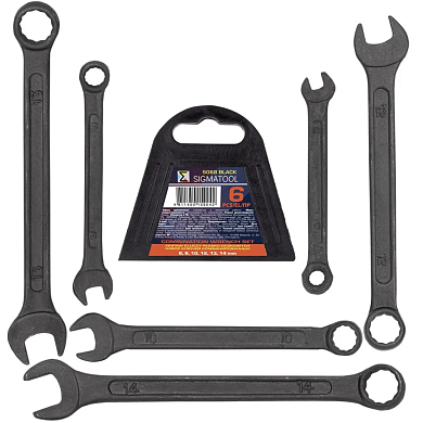 Ключи комбинированные, 6пр. (6, 8, 10, 12-14мм) (Sigmatool-5068 BLACK) SIGMATOOL