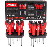 Набор отверток, 13 пр (SL, PH, PZ, Т). (P-7013) PATRON