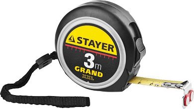Рулетка 3м / 16мм с двухсторонней шкалой "GRAND" (3411-03-16) STAYER