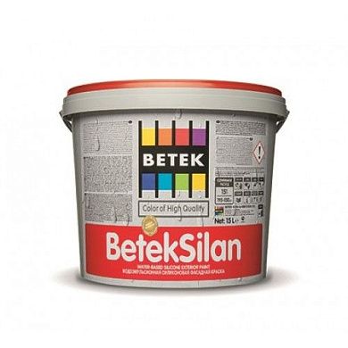 Краска силиконовая для наружных работ BETEK SILAN WHITE 15.0 л