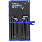 Набор ключей шестигранных длинных 10пр. 6-22 мм, на полотне (F-5107L) Forsage