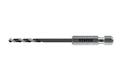 Сверло по металлу ц/х 2.5х30х79 мм, HSS, хв. HEX 1/4", класс A1 "IMPACT READY" (29603-2.5) STAYER