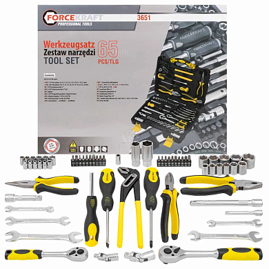 Набор инструментов 65пр. 1/4''3/8'' (6гр.)(4-24мм)(FK-3651) FORCEKRAFT