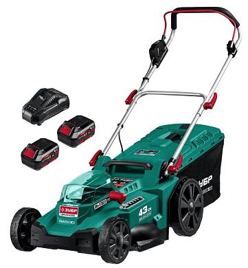 Газонокосилка аккум. ГКЛ-4336-42 (36В (18+18), 2 акк. х 4.0 А/ч, ш/с 43 см) ЗУБР
