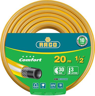 Шланг COMFORT поливочный, 30атм., армированный, 3-х слойный, 1/2"х20м (40303-1/2-20_z01) RACO