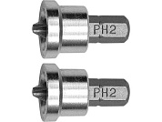 Бита PH2х25мм 1/4" с ограничителем (2шт.)(65800) VOREL