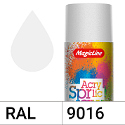 Краска аэрозольная  белая матовая акриловая (265г) RAL 9016 MAGICLINE