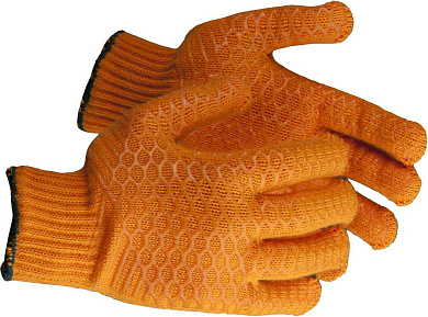 Перчатки трикотажные, с противоскользящим двусторонним перекрестным покрытием, L-XL (11278-XL) ЗУБР