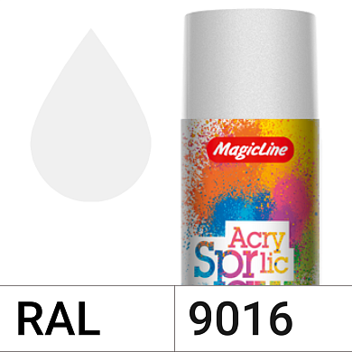 Краска аэрозольная  белая матовая акриловая (265г) RAL 9016 MAGICLINE