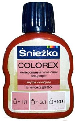 Краситель Colorex Sniezka №73 красное дерево, 0.10л