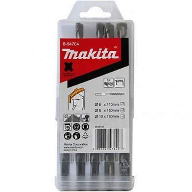 Набор сверл SDS-plus, 5шт.: 6х110, 8х160, 10х160мм Standart (B-54704) MAKITA