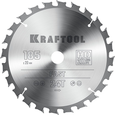 Диск пильный 185х20х24Т по дереву "Fast" (36950-185-20) KRAFTOOL