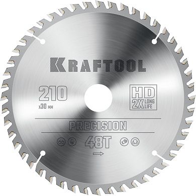 Диск пильный 210х30х48Т по дереву "PRECISION" (36952-210-30) KRAFTOOL