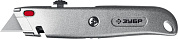 Нож технический, универсальный (для трапец. и крюч.лезвий), металл. корпус "М-24" (09228) ЗУБР