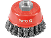 Щетка чашечная (коса) 60мм/М14, усиленная, с кольцом (YT-4767) YATO
