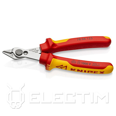 Кусачки боковые (бокорезы) прециз. Electronic Super Knips, диэл., 125мм, INOX (7806125) KNIPEX