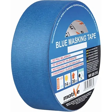 Лента малярная бумажная 25мм/50м, фасадная, синяя (020 312) MOTIVE