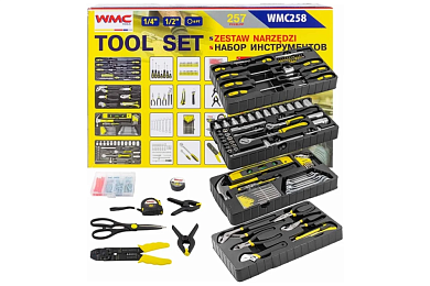 Набор инструментов 257пр. 1/4", 1/2" 6гр. (4-22мм)(WMC-WMC258) WMC TOOLS