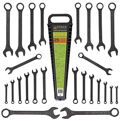 Набор ключей комбинированных 25пр. (6-28, 30, 32мм)(ISMA-5261MP BLACK) ISMA