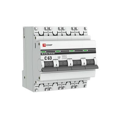 Автоматический выключатель ВА 47-63, 4Р 63А (C) 4,5кА EKF PROxima
