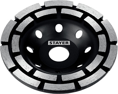 Чашка шлифовальная, алмазная, двухрядная, d 125мм, Double (33381-125_z02) STAYER