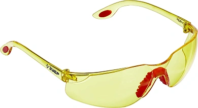 Очки защитные открытого типа, желтые, двухкомпонентные дужки "Спектр 3" (110316) ЗУБР
