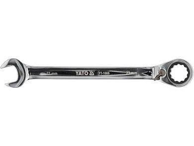 Ключ комбинированный с трещоткой с переключением 23мм CrV (YT-1666) YATO