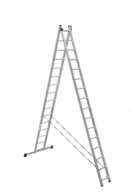 Лестница алюм. двухсекционная шарнирная усиленная HS2 (16 ступ. 451/815см 19,5кг) АЛЮМЕТ