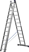 Лестница универсальная, трехсекционная со стабилизатором, 12 ступеней (38833-12) СИБИН