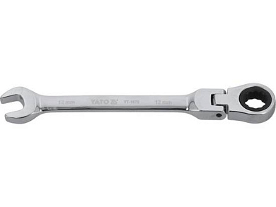 Ключ рожково-накидной с трещоткой,шарнирный 12 мм (YT-1678) YATO