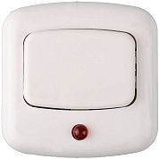 Кнопка СВЕТОЗАР для звонка, с индикацией включения, цвет белый, 220В (58303) СВЕТОЗАР