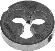 Плашка "МАСТЕР" круглая ручная для нарезания метрической резьбы, М4 x 0,7 (4-28022-04-0.7) ЗУБР