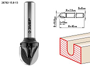 Фреза пазовая галтельная, D=15,8 мм, раб. длина-13 мм, радиус-7,9 мм, хв.-8 мм (28782-15.8-13) ЗУБР