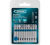 Бита PZ2, L= 50 мм, 1/4", 10 шт. (113045) GROSS