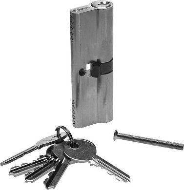 Механизм "МАСТЕР" цилиндровый, тип "ключ-ключ", цвет хром, 5-PIN, 90мм (52101-90-2) ЗУБР
