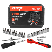 Набор инструментов 29пр 1/4'' (6гр.)(4-13мм)(DS-2292-5 (1029)) DISEN