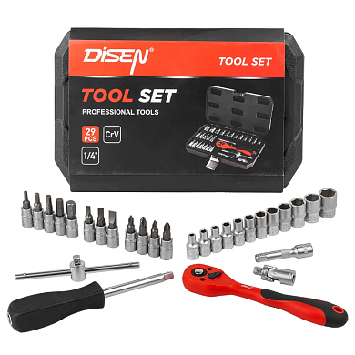 Набор инструментов 29пр 1/4'' (6гр.)(4-13мм)(DS-2292-5 (1029)) DISEN